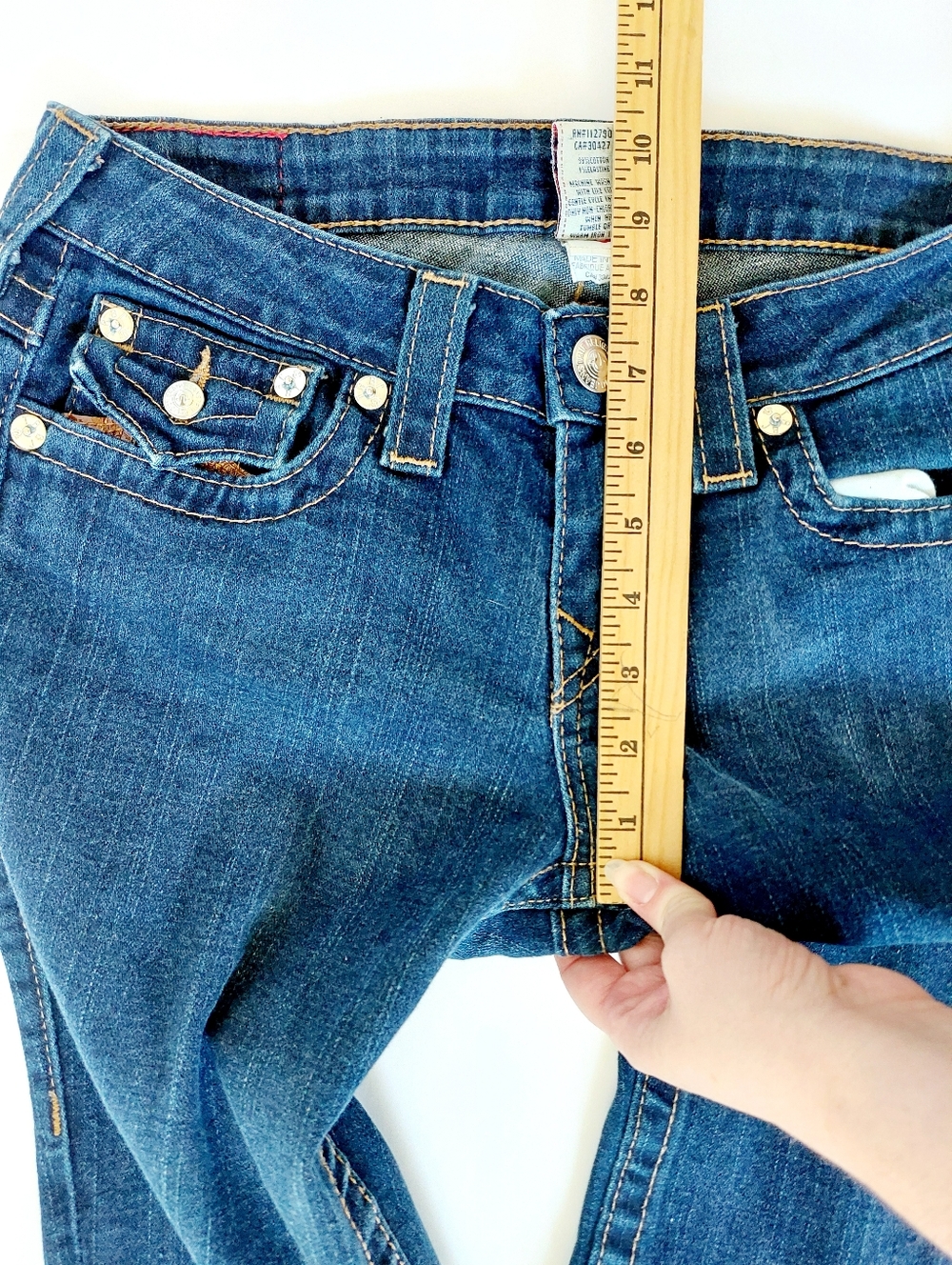True Religion Joey Flare Jeans 29 Womens Denim Twisted Inseam Dark Wash - Picture 8 of 9